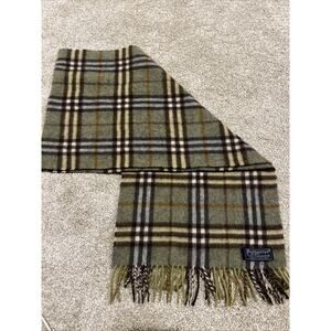 Burberry Of London 100% Cashmere Scarf Authentic Nova Check Fringe Unisex VTG